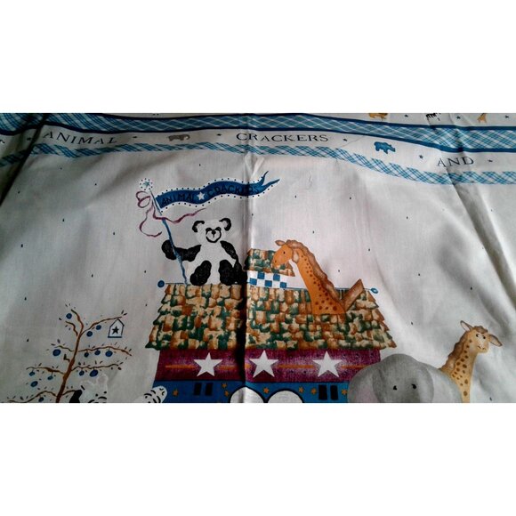 Material Fabric Cotton Animal Crackers Panel Bear Zebra Elephant Lion Boat Giraf - Picture 11 of 11